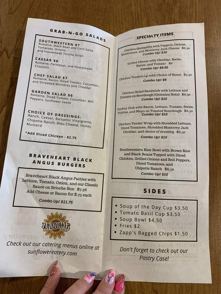 Sunflower Eatery - Greenville, SC menu_pic