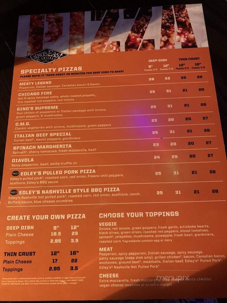 The Comedy Bar - Nashville, TN menu_pic