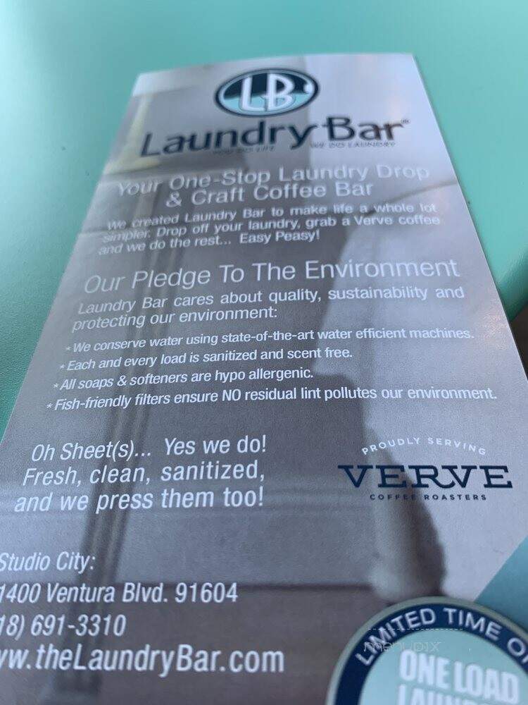 Laundry Bar - Los Angeles, CA menu_pic