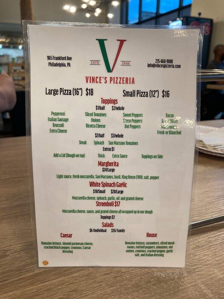 Vince's Pizzeria of Fishtown - Philadelphia, PA