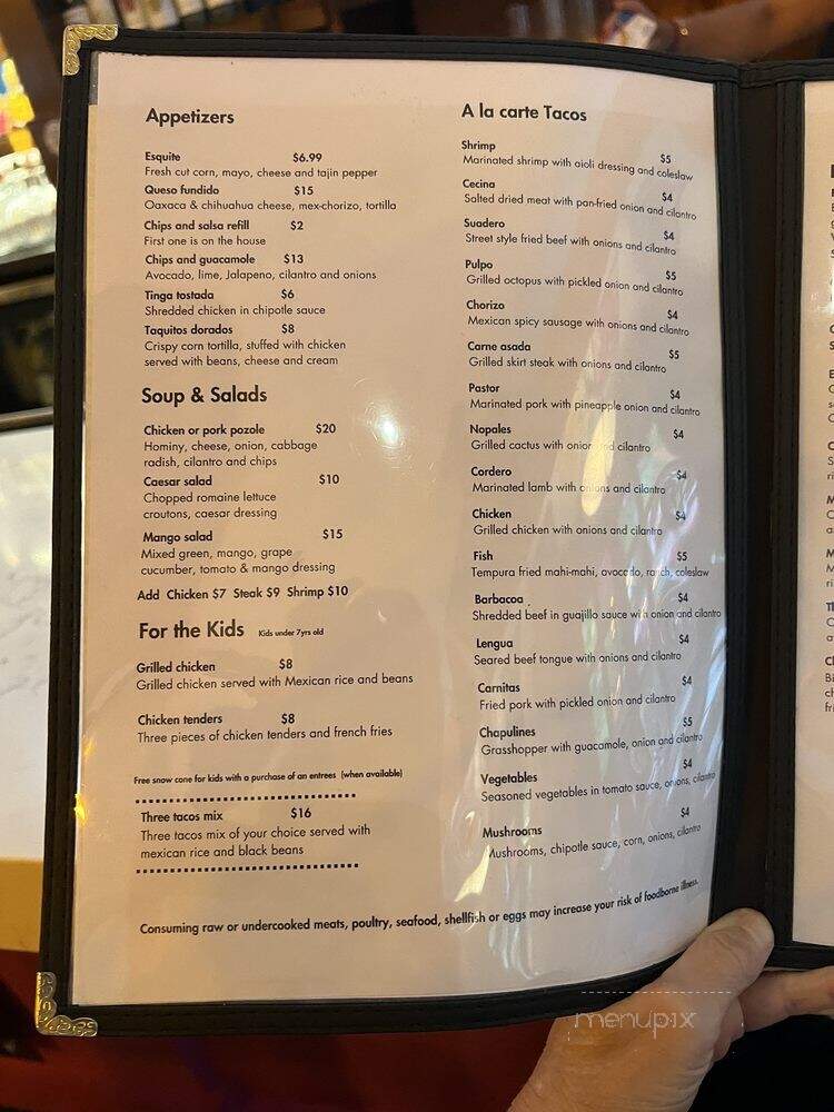Plaza Oaxaca - Rockville, MD menu_pic