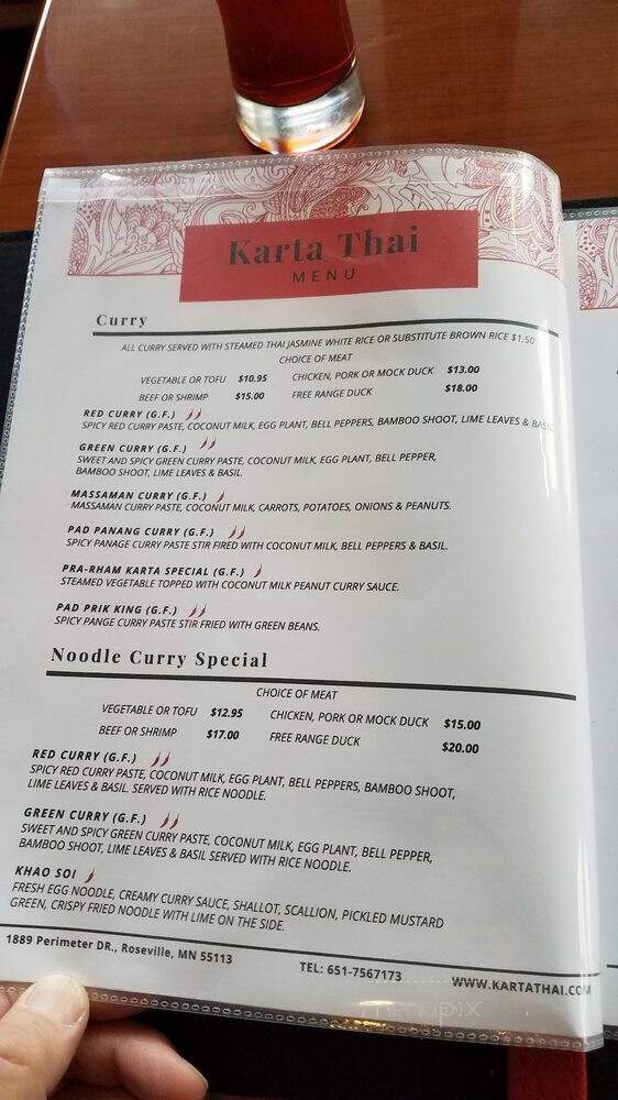 Karta Thai - Roseville, MN menu_pic