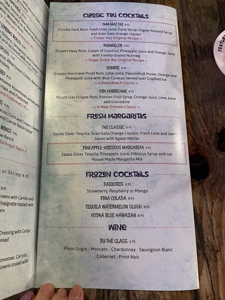 Beachcombers Tiki Hut - Kill Devil Hills, NC menu_pic