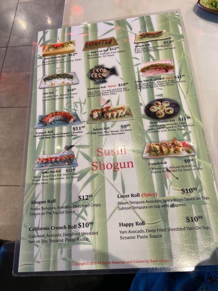 Sushi Shogun - Surrey, BC menu_pic