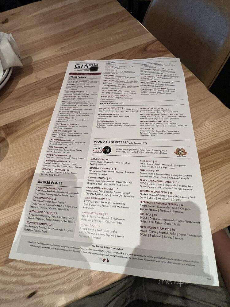 Gia Mia - Elmhurst, IL menu_pic