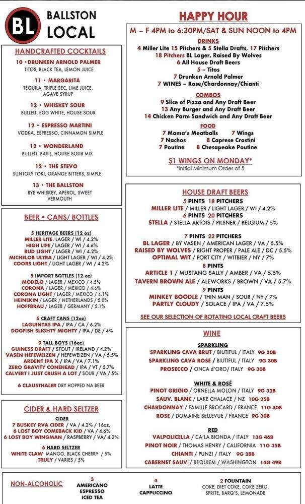 Ballston Local - Arlington, VA menu_pic
