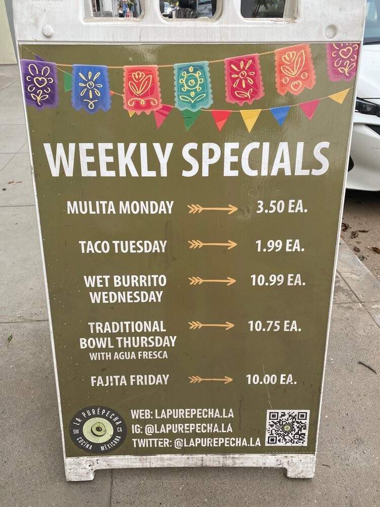La Purepecha Cocina Mexicana - Santa Monica, CA menu_pic