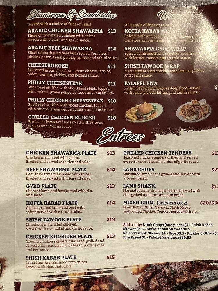 Rozana Restaurant and Hookah Lounge - Lilburn, GA menu_pic