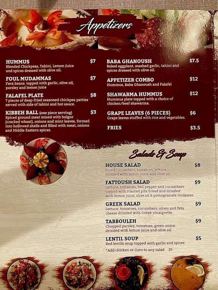 Rozana Restaurant and Hookah Lounge - Lilburn, GA menu_pic
