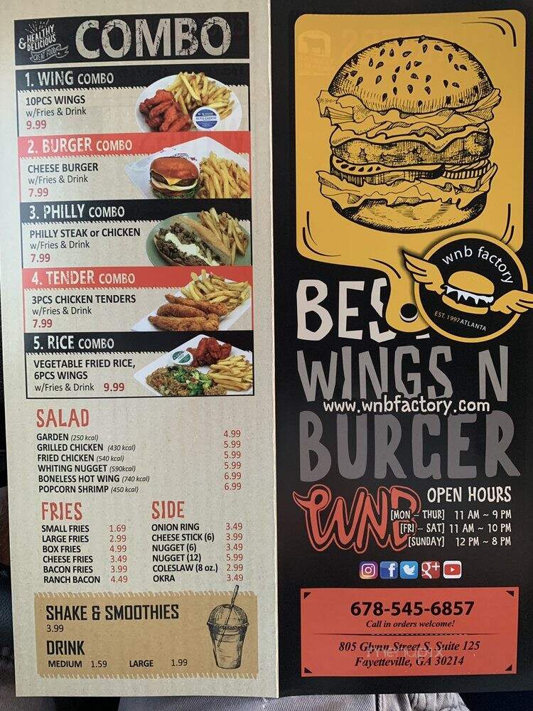 WNB Factory - Fayetteville, GA menu_pic