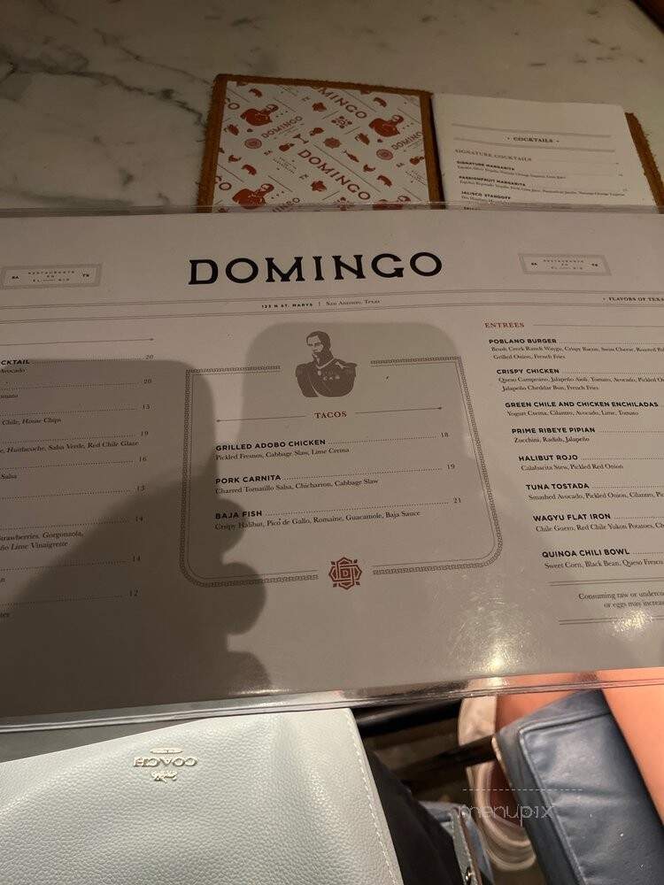 Domingo - San Antonio, TX menu_pic