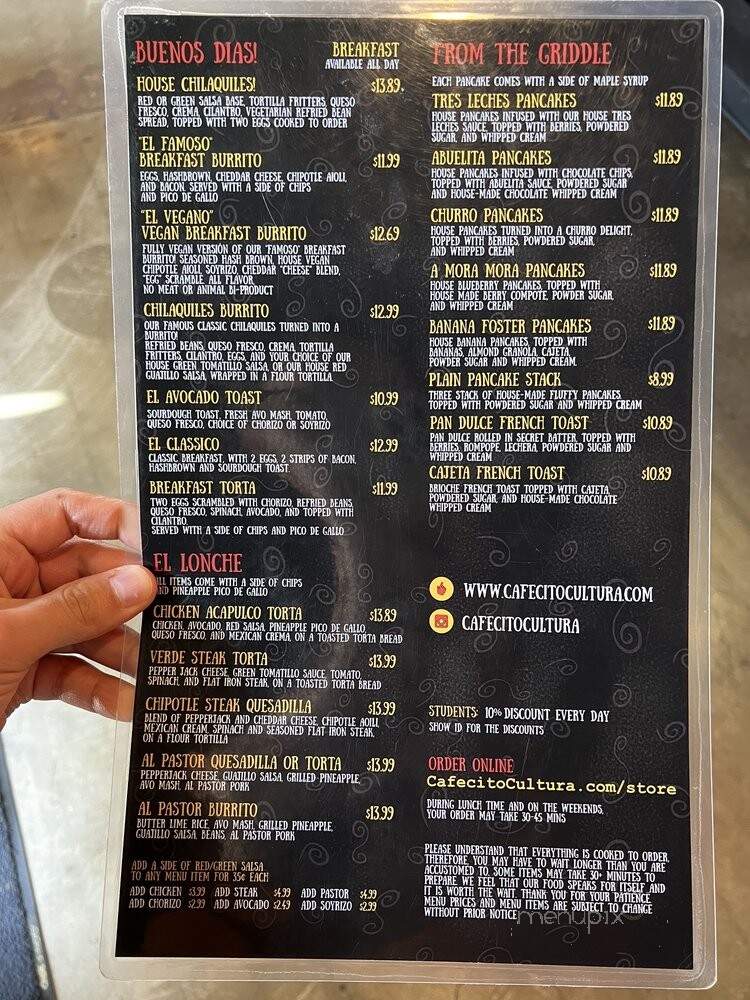 Cafe Cultura - Azusa, CA menu_pic