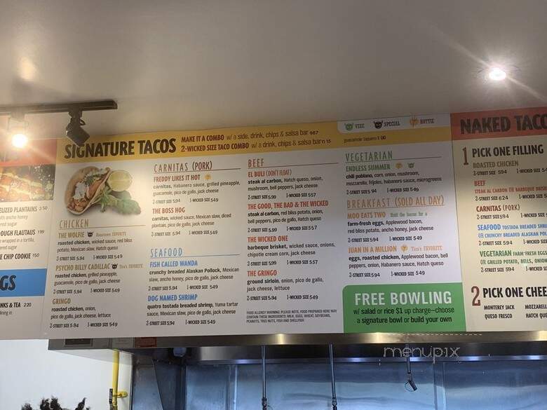 Wicked Taco Morgan Street Food Hall - Raleigh, NC menu_pic