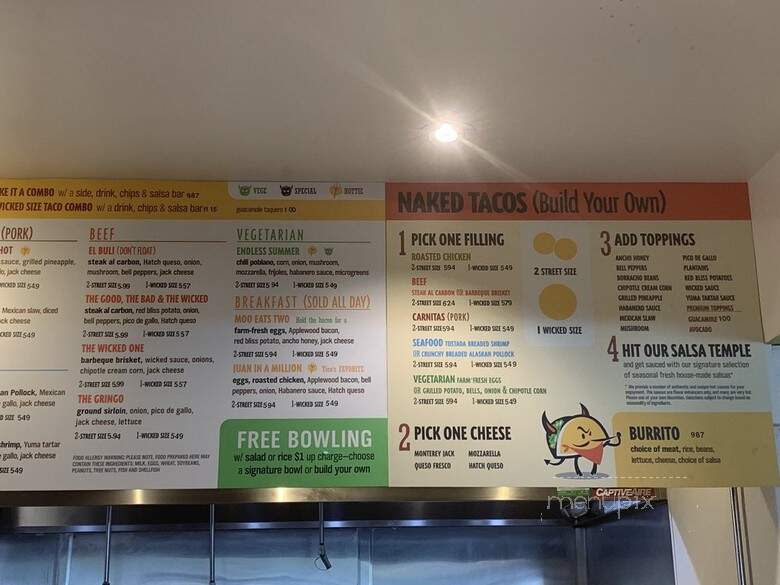 Wicked Taco Morgan Street Food Hall - Raleigh, NC menu_pic