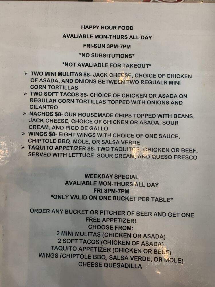 La Casa Del Cocinero - La Mirada, CA menu_pic