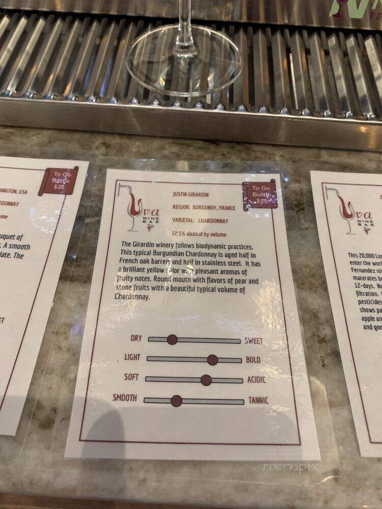 Uva Wine Bar - Plymouth, MA menu_pic