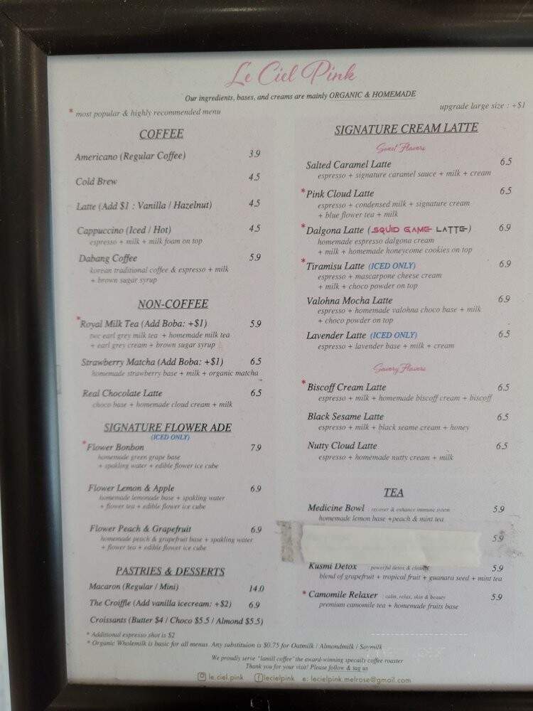 Le Ciel Pink - West Hollywood, CA menu_pic