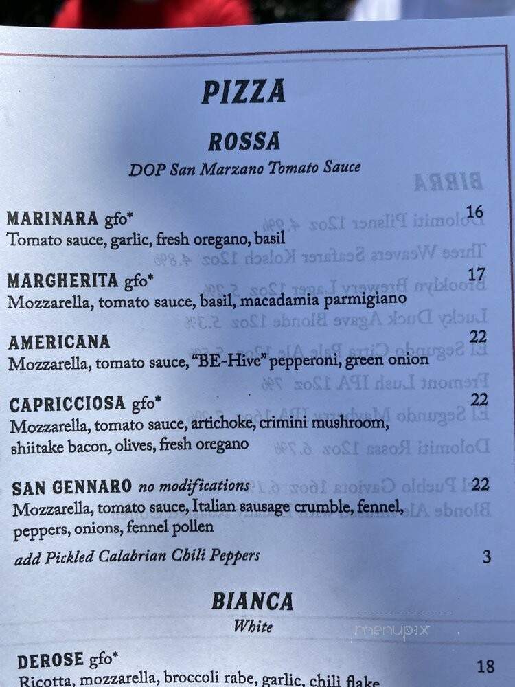 Pura Vita Pizzeria - West Hollywood, CA menu_pic