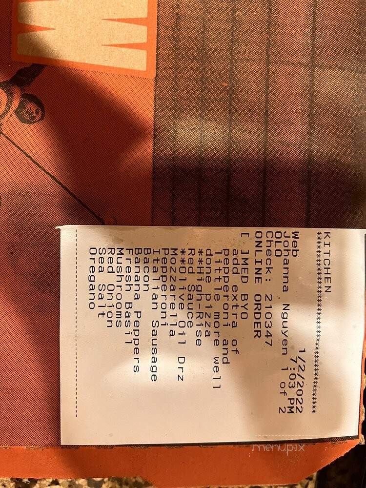 Blaze Pizza - Irvine, CA menu_pic