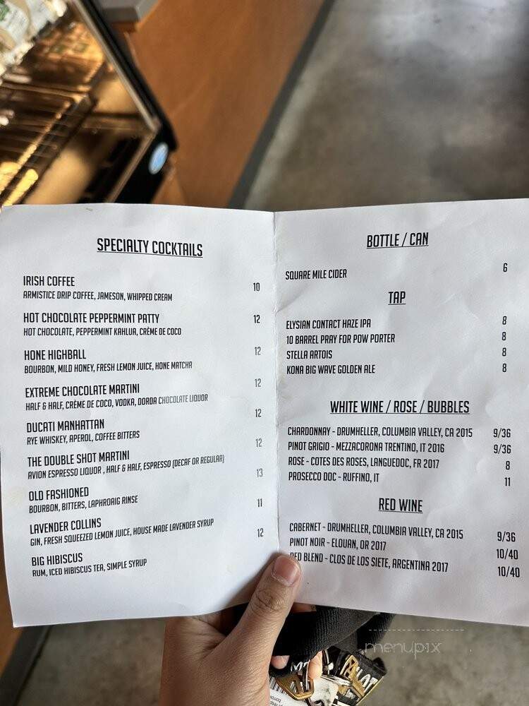 Armistice Coffee Roaster - Seattle, WA menu_pic