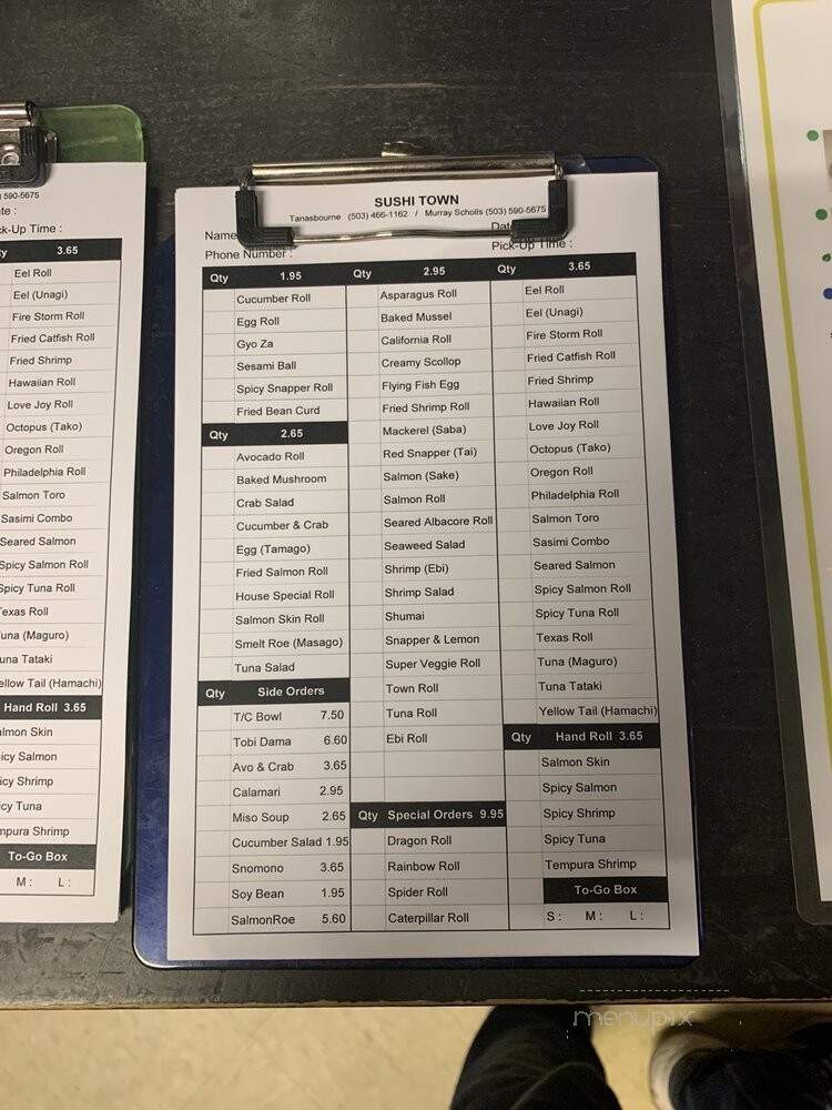 Sushi Town - Beaverton, OR menu_pic