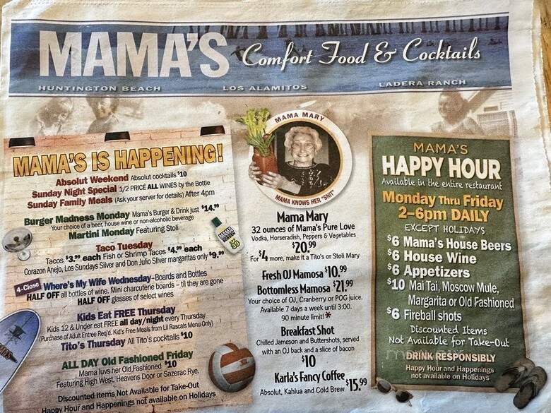 Mama's Comfort Food and Cocktails - Ladera Ranch, CA