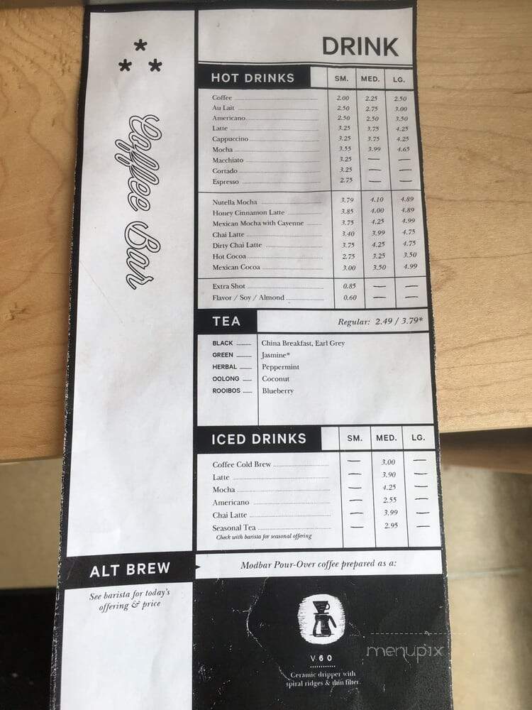 Dollop Bakeshop - Chicago, IL menu_pic