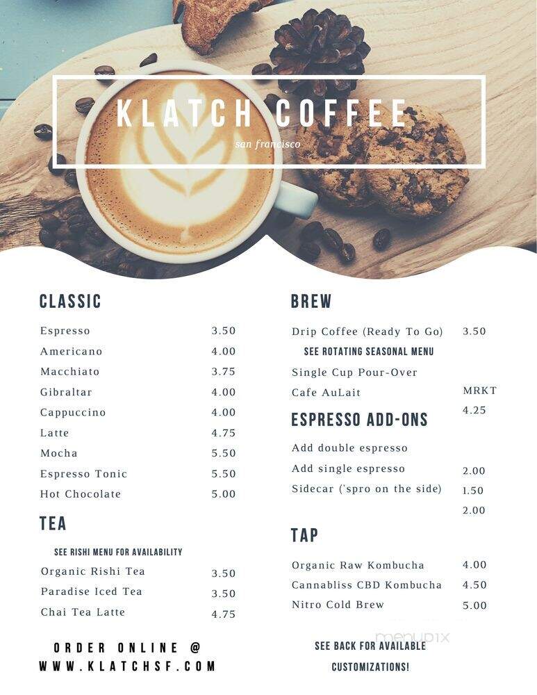 Coffee - San Francisco, CA menu_pic