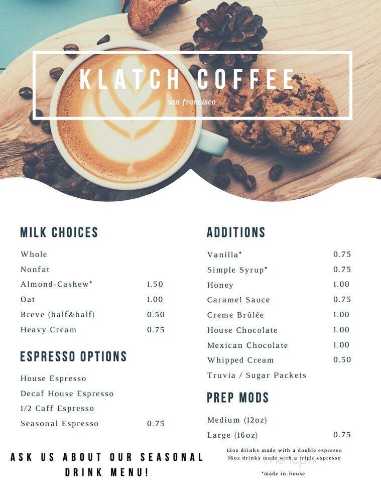 Coffee - San Francisco, CA menu_pic