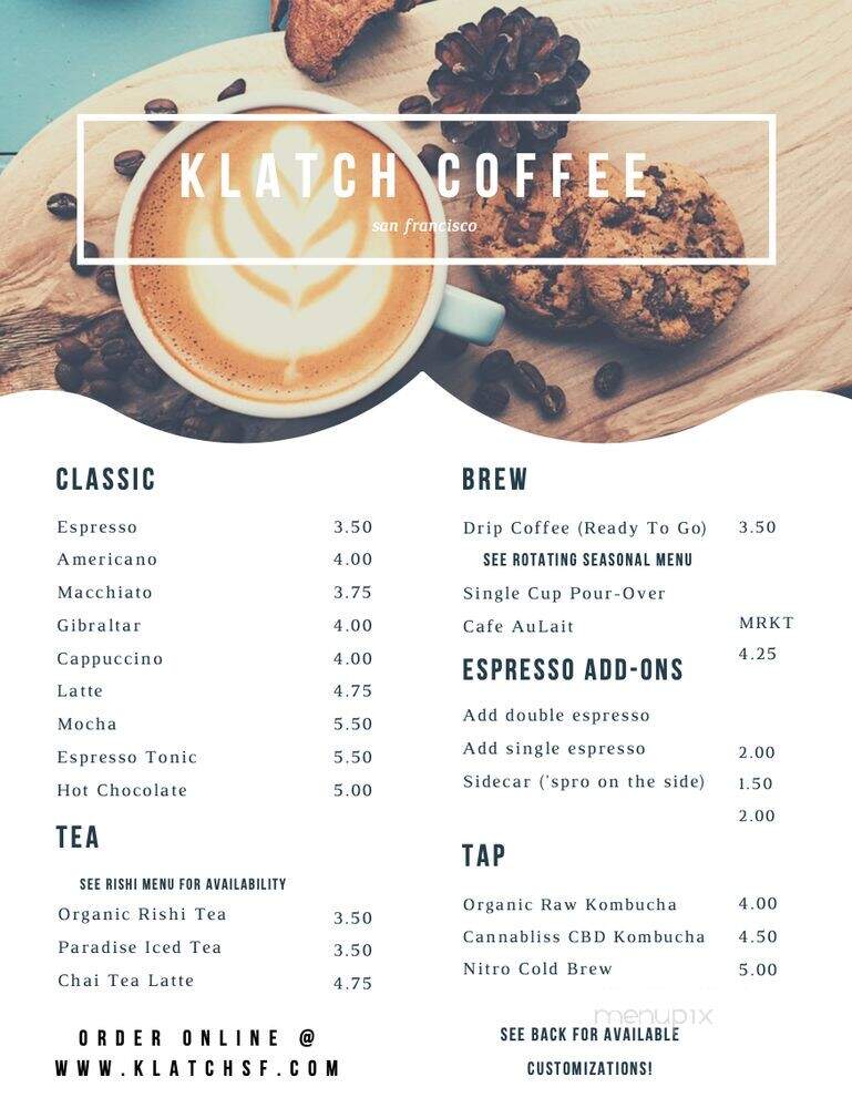 Coffee - San Francisco, CA menu_pic