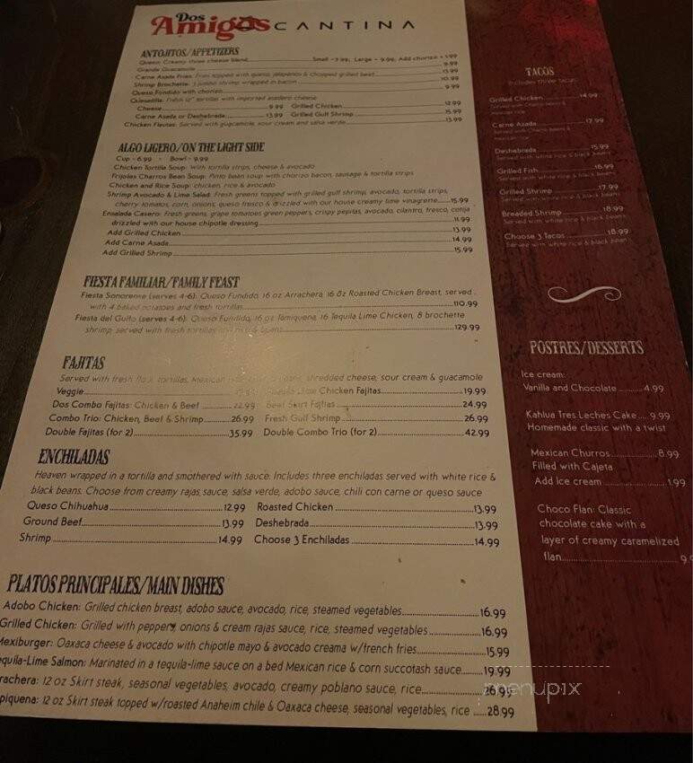 Dos Amigos Cantina - Frisco, TX menu_pic