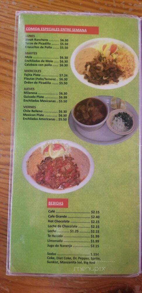 Paulita's on Hwy 83 - Laredo, TX menu_pic