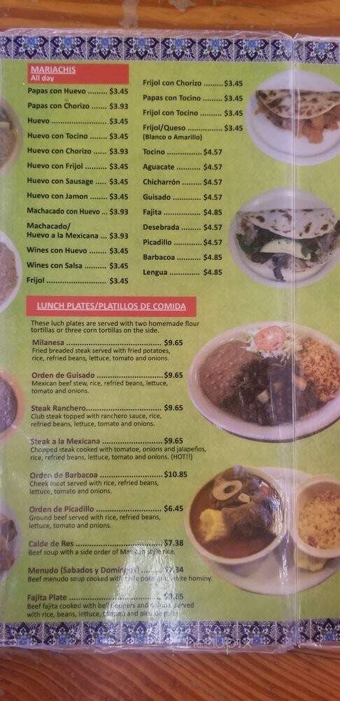 Paulita's on Hwy 83 - Laredo, TX menu_pic