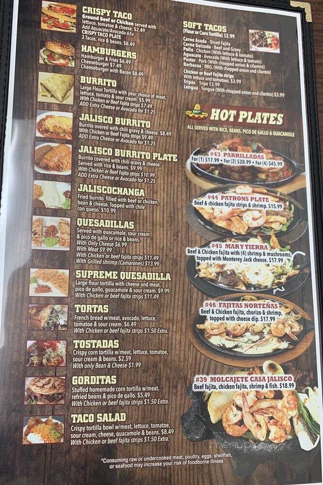 Casa Jalisco - San Angelo, TX menu_pic