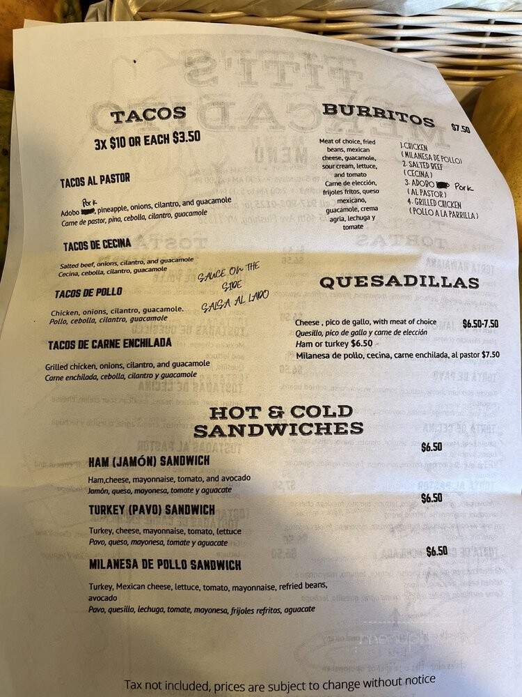 Mercadito - New York, NY menu_pic