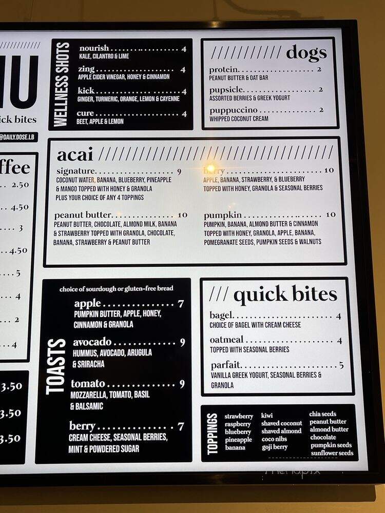 Daily Dose - Long Beach, CA menu_pic