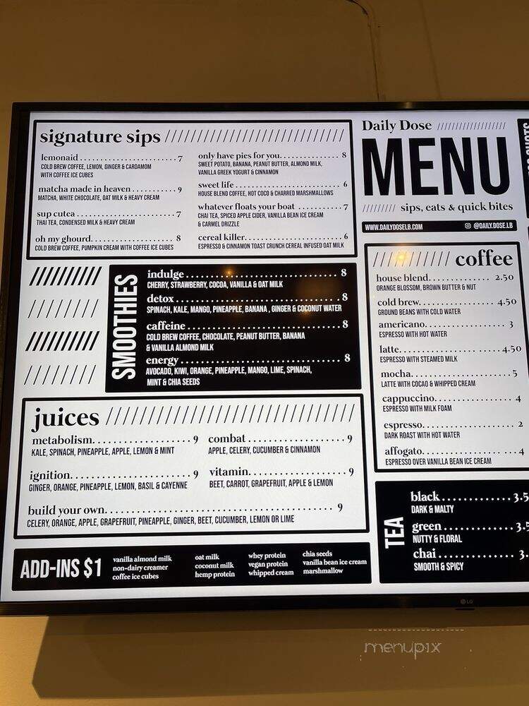 Daily Dose - Long Beach, CA menu_pic