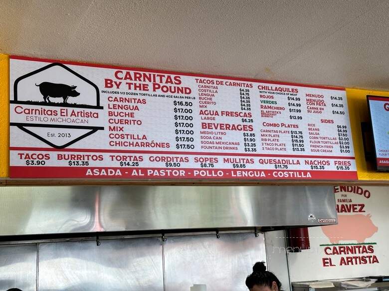 Carnitas El Artista - Inglewood, CA menu_pic