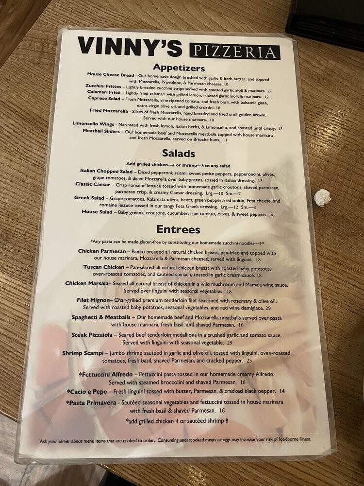 Vinny's Pizzeria - Bay City, MI menu_pic