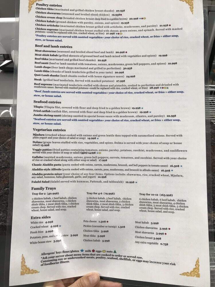 Aladdin Castle Mediterranean Cuisine - Warren, MI menu_pic