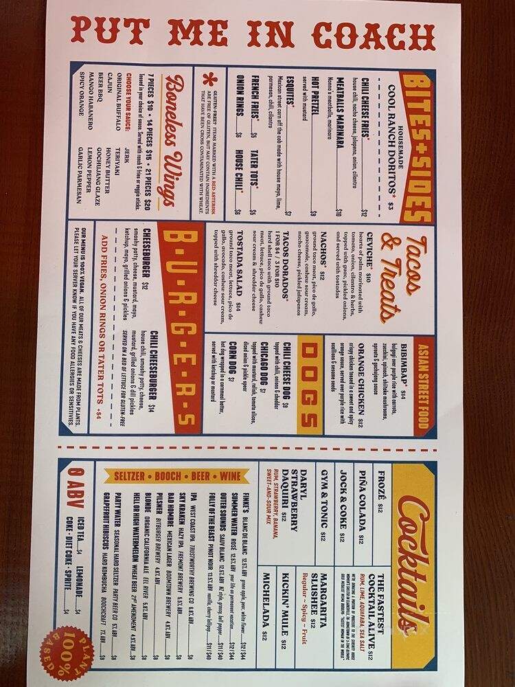 Put Me In Coach - Los Angeles, CA menu_pic
