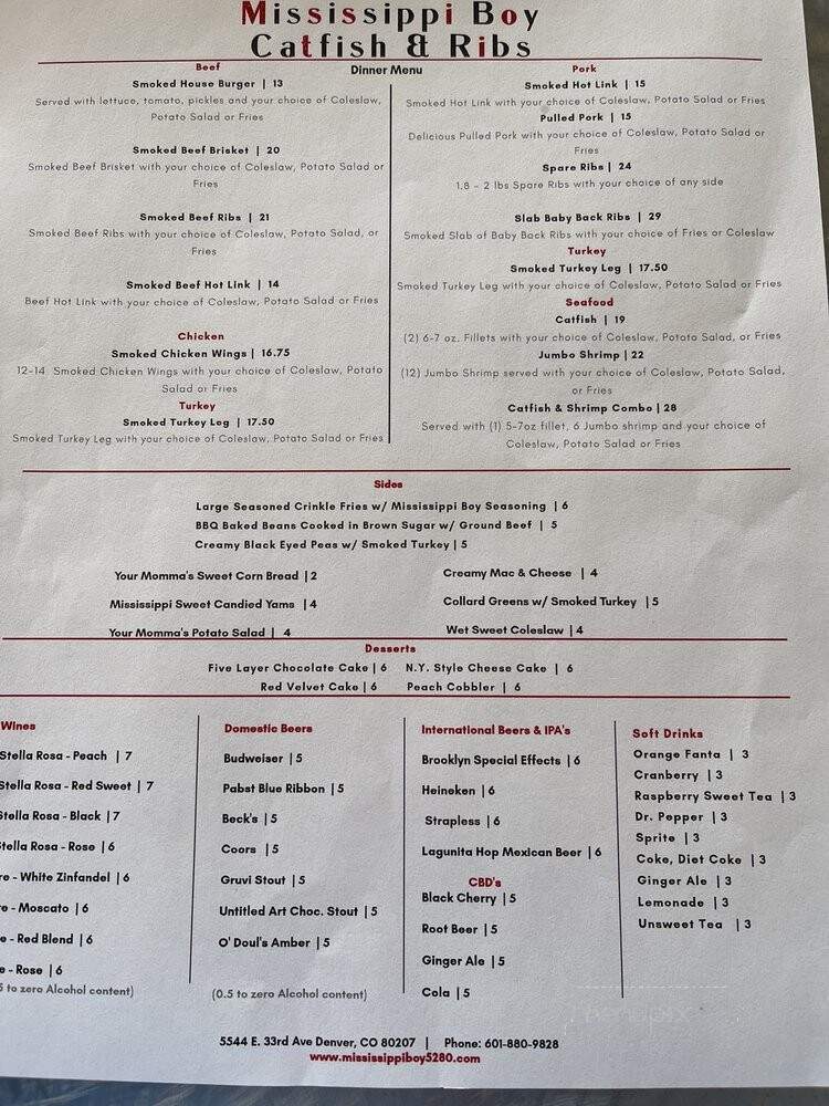 Mississippi Boy Catfish & Ribs - Denver, CO menu_pic