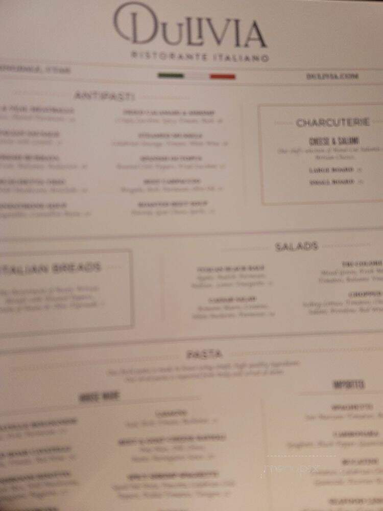 Dulivia Ristorante Italiano - Springdale, UT menu_pic