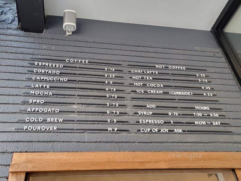 Motivat Coffee Roasters - Oakland, CA menu_pic