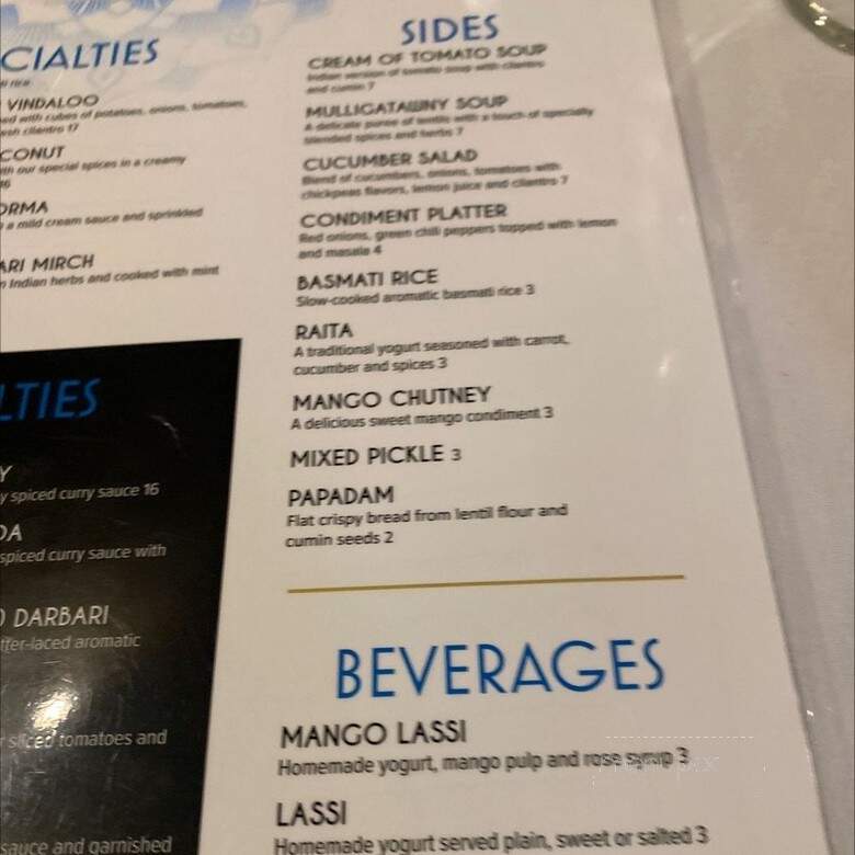 Blue Royal Indian Cuisine - Medford, OR menu_pic
