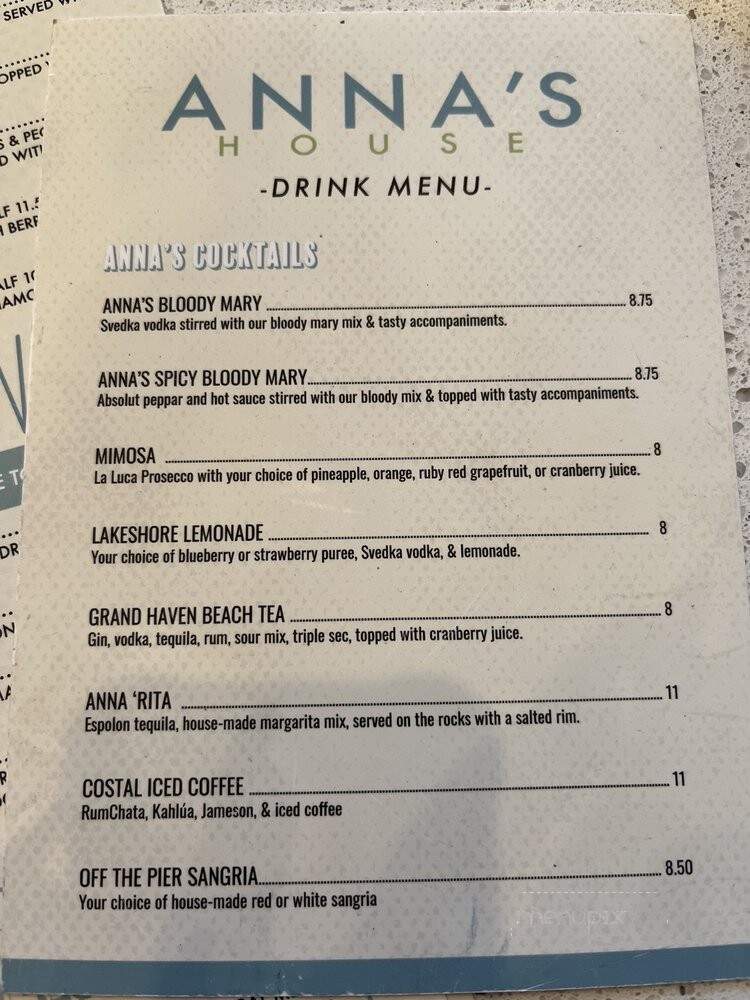 Anna's House - Grand Haven, MI menu_pic