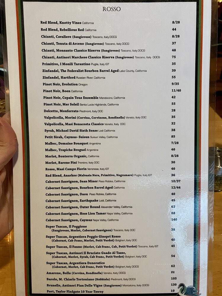 Il Cigno Italiano - Swansboro, NC menu_pic