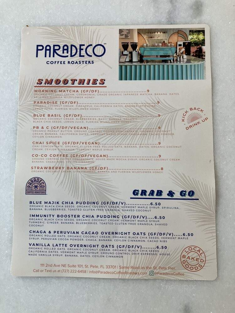 Paradeco Coffee Roasters - St. Petersburg, FL