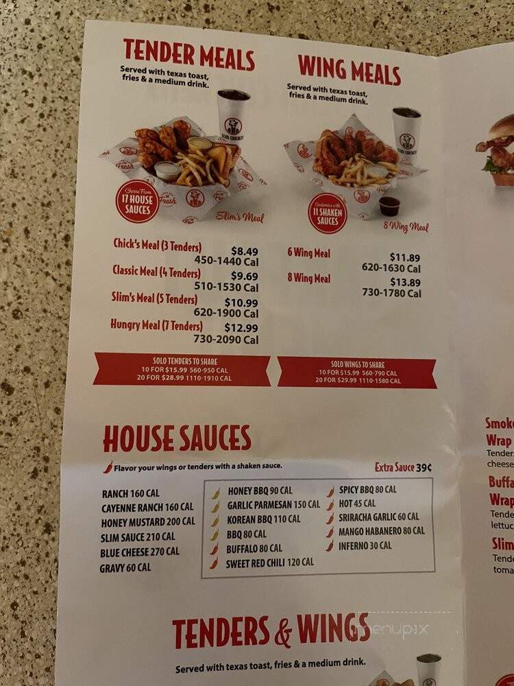 Slim Chickens - Waco, TX menu_pic