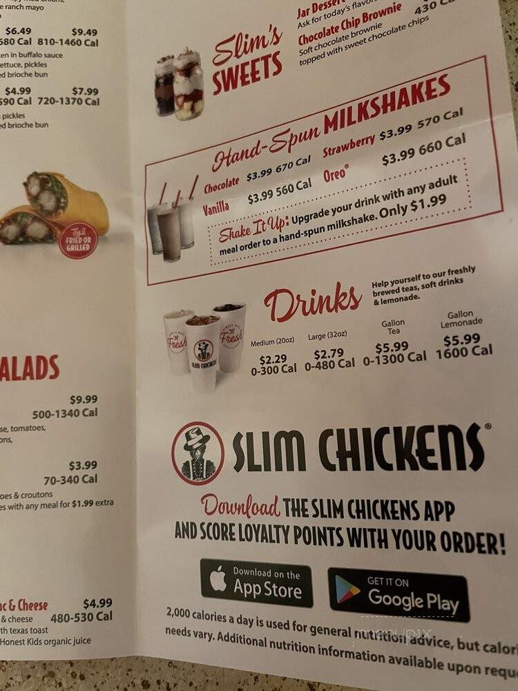 Slim Chickens - Waco, TX menu_pic